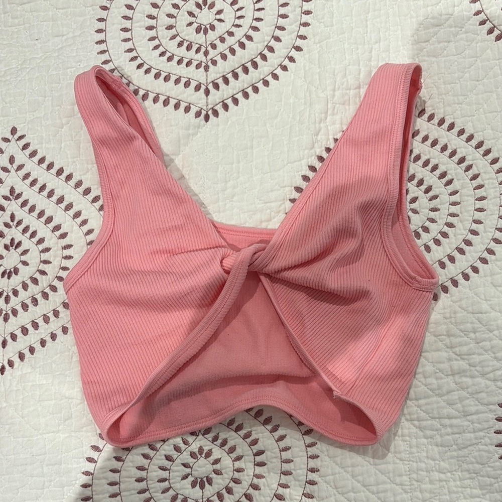 Aeropostale Pink Knotted Ribbed Women's Top Size: XS